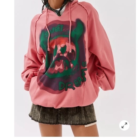 Urban Outfitters Tops - Urban Outfitters Sweet Dreams Graphic Hoodie Pink Oversized Sweatshirt Medium k3
